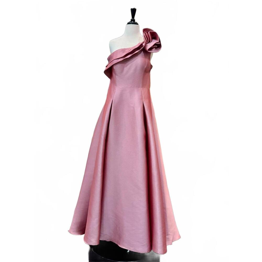 NEW GIA FRANCO women's one shoulder a-line evening gown in strawberry ice